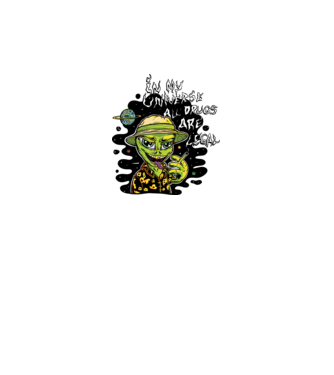 Alien drogat model nisipiu pe tricou