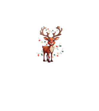 Festive Rudolph model alb pe tricou
