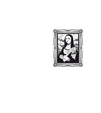 Mona Lisa gotică model galben neon pe tricou