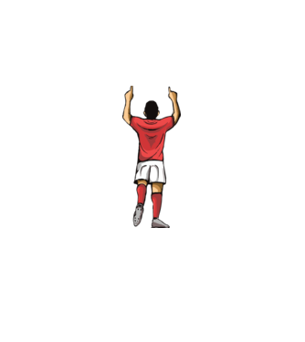 Fotbalist sărbătorind golul model albastru deschis pe tricou