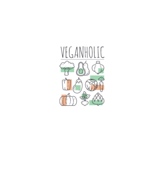 Veganholic model gri pe tricou