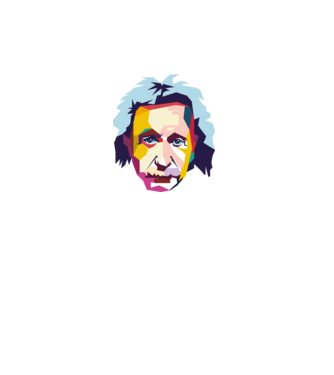 Einstein abstract model alb pe tricou