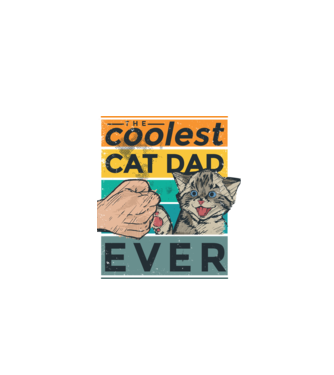 Coolest Cat Dad Ever - Cel mai tare tată cu pisică model negru pe tricou