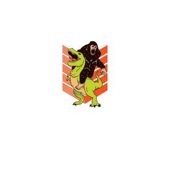 Dinozaur Yeti model alb pe tricou