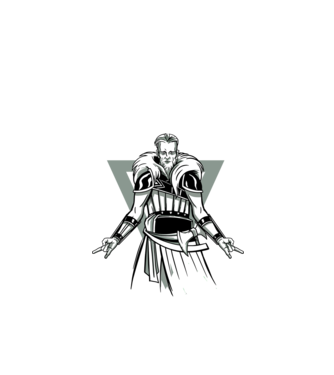 Războinic Viking model negru pe tricou