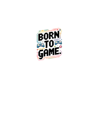Born to Game Pixel Alb model alb pe tricou
