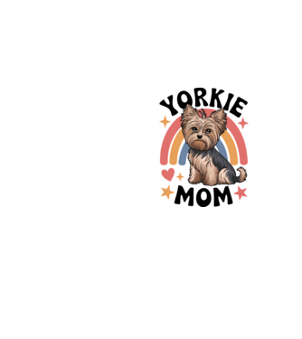 Yorkie Mom Alb model galben neon pe tricou