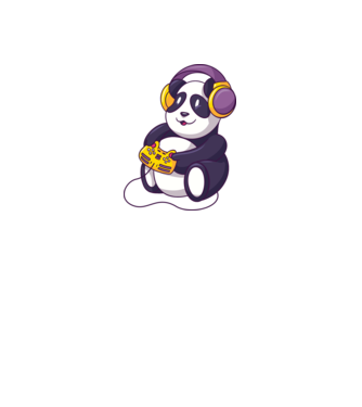 Gamer Panda model gri pe tricou
