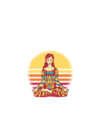 Mandala Yoga Meditație model negru pe tricou