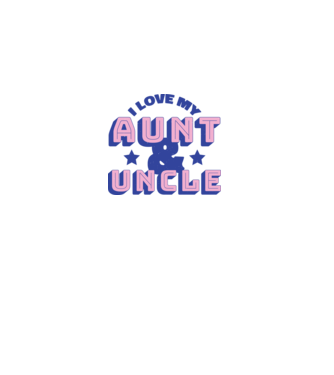 I Love My Aunt & Uncle model albastru deschis pe tricou