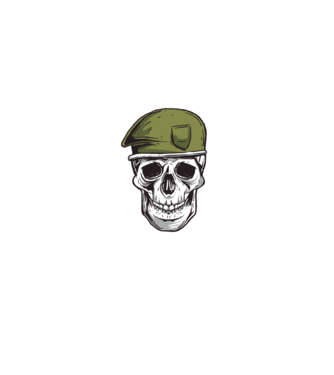 Craniu Soldat model negru pe tricou