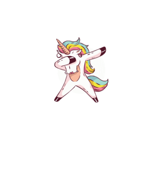 Unicorn DAB model albastru închis pe tricou
