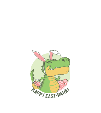 Paște Fericit tricou cu dinozaur model alb pe tricou