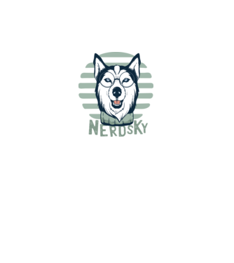 Nerdsky Husky model negru pe tricou