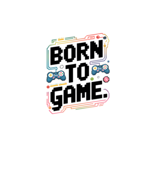 Born to Game Pixel Alb model alb pe tricou