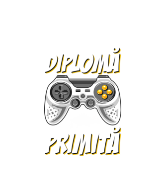 Gameri şcoală Diplomă model alb pe tricou