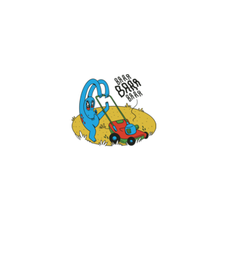 Alien cu Mașină de tuns iarba model gri pe tricou