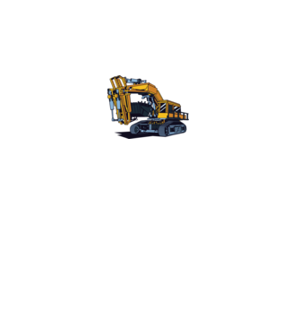 Excavator model alb pe tricou