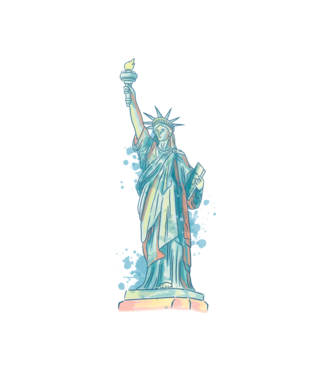 Statuia Libertății model alb pe tricou