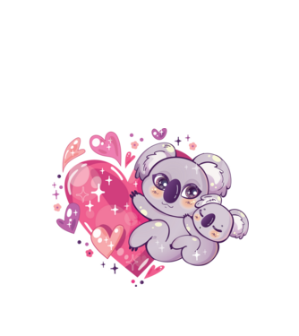 Koala drăguță Anime model negru pe tricou