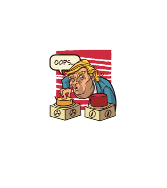 Trump Bombă nucleară model alb pe tricou