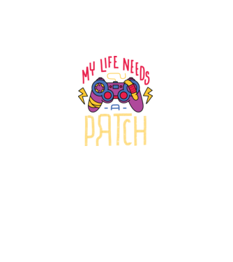 My life needs a patch Gamer model negru pe tricou