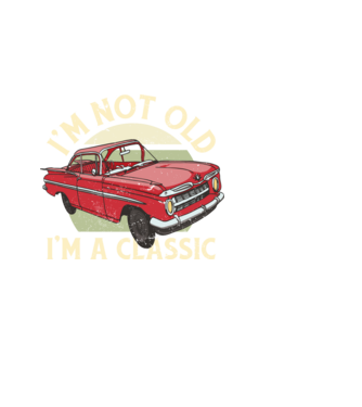 'Mașină clasică - I''m not old I''m a classic' model negru pe tricou