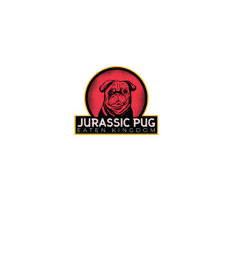 Jurassic Pug Tricou cu mops model negru pe tricou