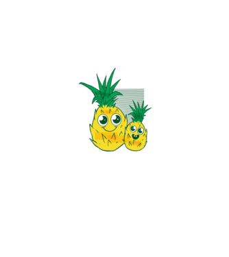 Familie Ananas model albastru jeanși pe tricou