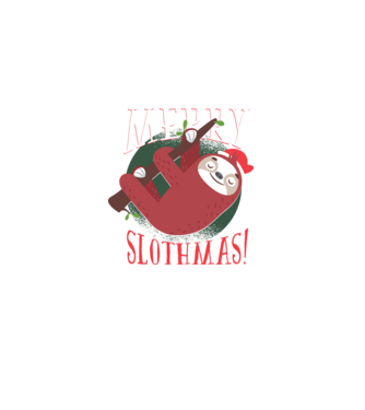 Merry Slothmas Crăciun cu Leneș model negru pe tricou