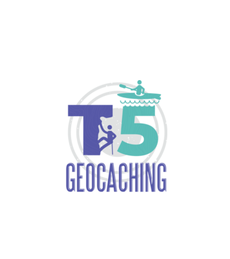 T5 Geocaching model albastru închis pe tricou