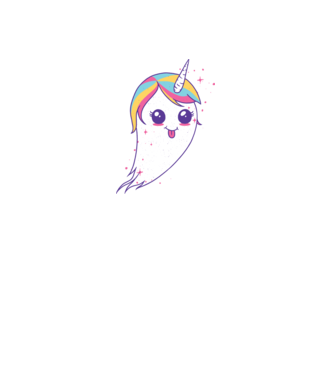 Unicorn Fantoma model alb pe tricou