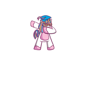 Unicorn Absolvent DAB model nisipiu pe tricou