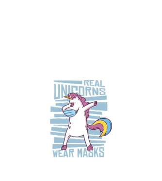 Unicorn DAB Mască model albastru închis pe tricou