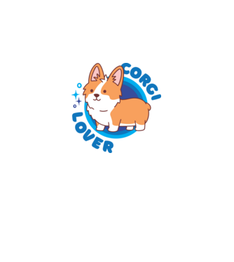 Corgi Lover model alb pe tricou