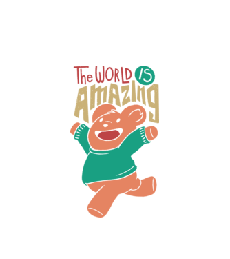 The world is amazing ursuleț Teddy model alb pe tricou