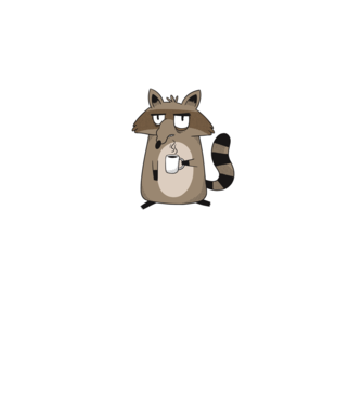 Raton cu cafea model gri pe tricou