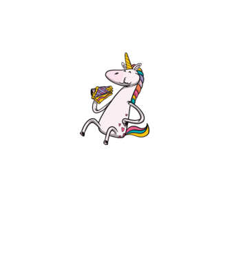 Unicorn cu prăjitură model alb pe tricou