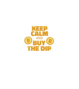Keep calm and buy the dip Bitcoin model negru pe tricou