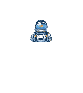 Peștișor auriu Astronaut model negru pe tricou