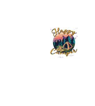 Happy Camper tricou camping model galben neon pe tricou