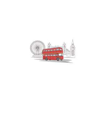 London Bus model alb pe tricou