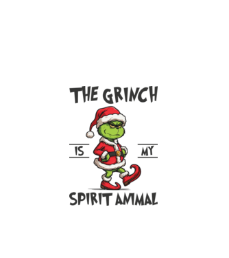 Grinch is my spirit animal model alb pe tricou