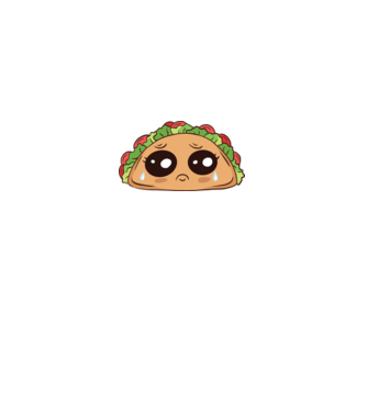 Taco trist model alb pe tricou
