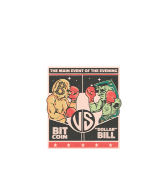 Bitcoin Vs Dolarul SUA model negru pe tricou