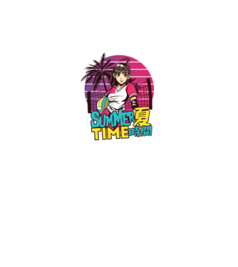 Summer Girl Anime Fată Manga model turcoaz pe tricou