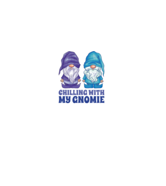 Chilling with my Gnomie model alb pe tricou