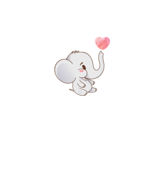 Elefant drăguț model alb pe tricou