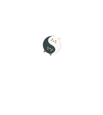 Pisicuțe Yin Yang model alb pe tricou