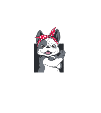 Bulldog Francez model gri pe tricou